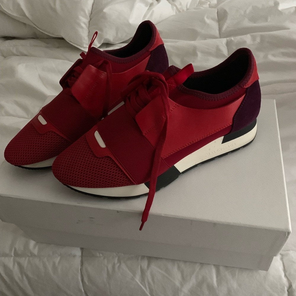 Red balenciaga trainers